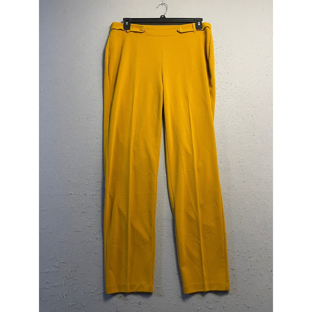 NYCC Dress Pants Polyester Spandex Mustard Yellow 14W Womens